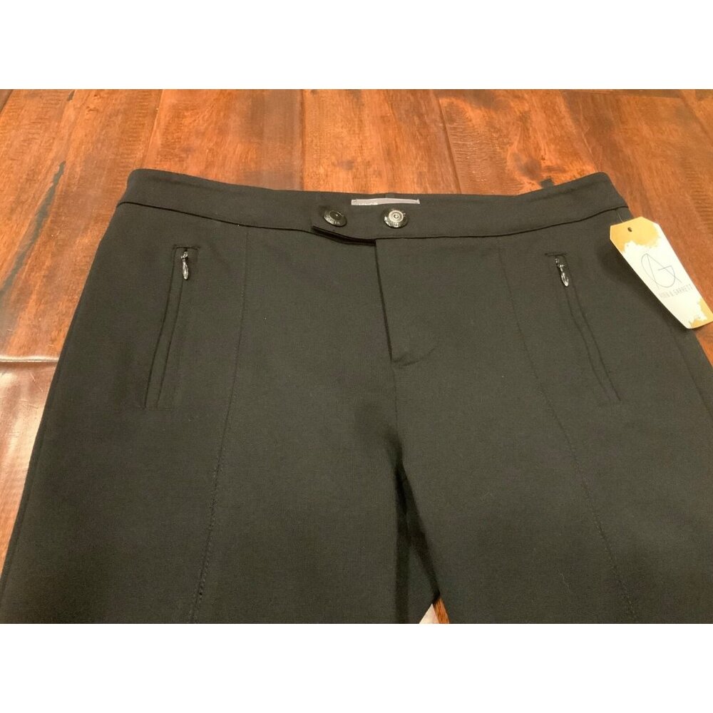 Vince Black Skinny Pants With Faux Zippered Accent Pockets, Size 4 (US)